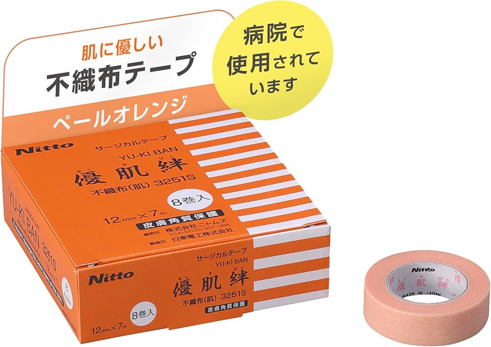 Amazon.co.jp: ニトムズ 優肌絆 不織布(肌) 12mm×7m 8巻入 スモール