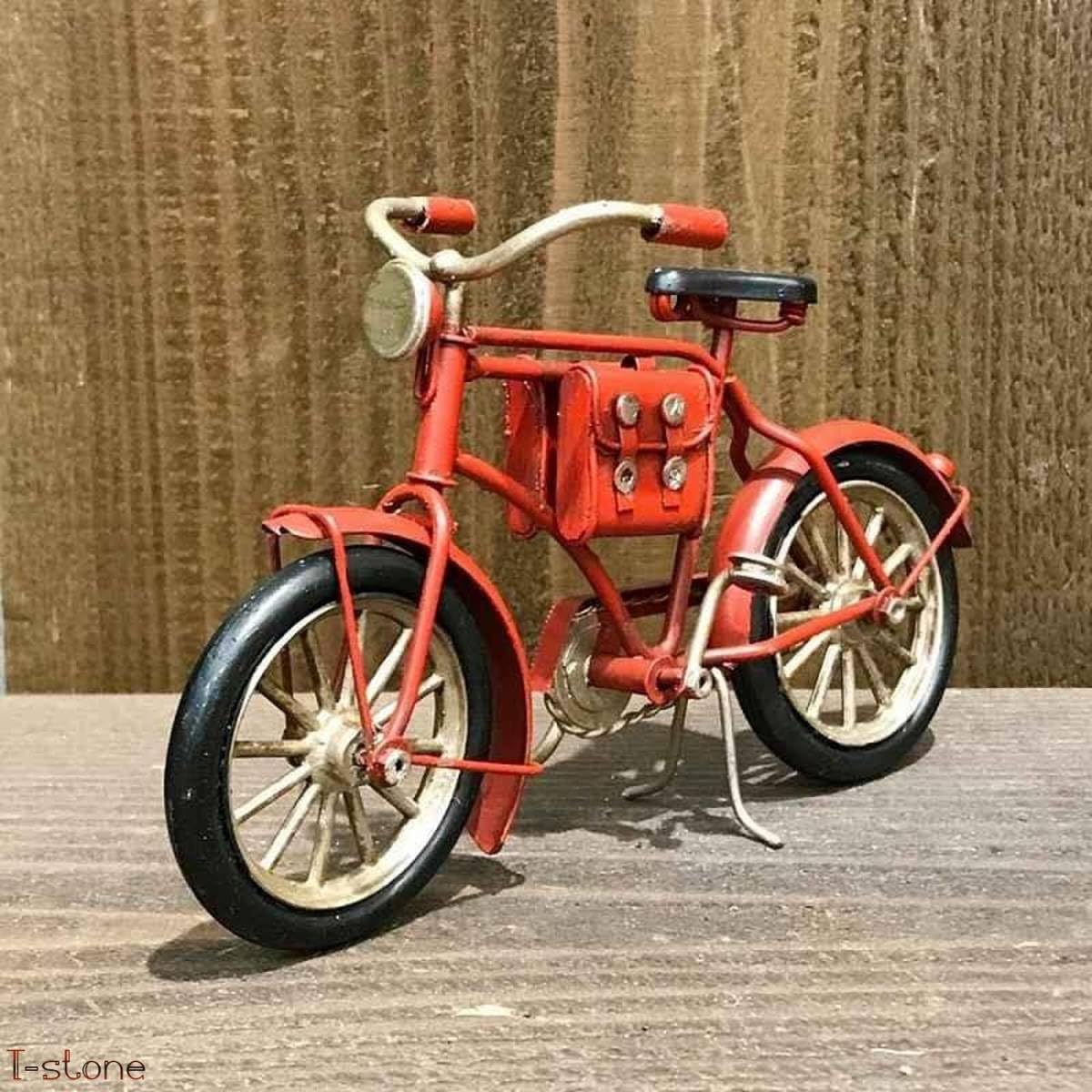 Amazon.co.jp: ブリキ ミニチュア ハンドメイド自転車 レッド