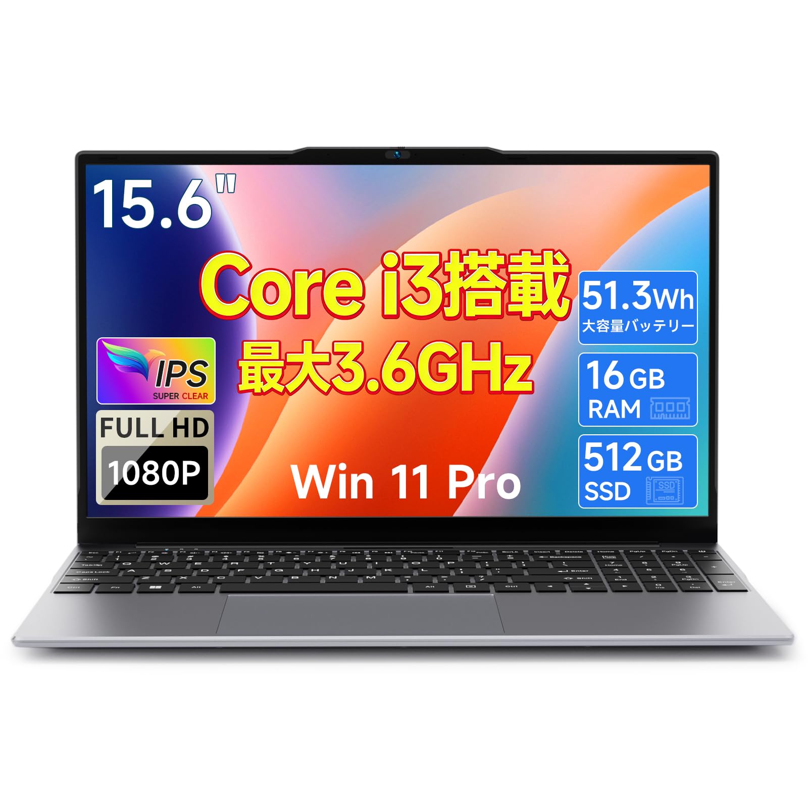 Amazon.co.jp: 2026最新 ノートパソコン 16GB DDR4(32GB拡張可能）+