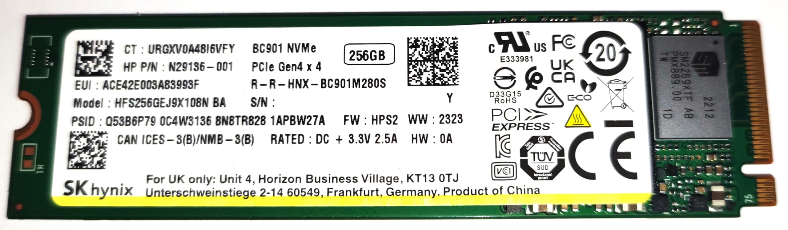 Amazon | SK hynix OEM ゲーマー 256GB M.2 2280 ゲーミング Gen4 PCIe
