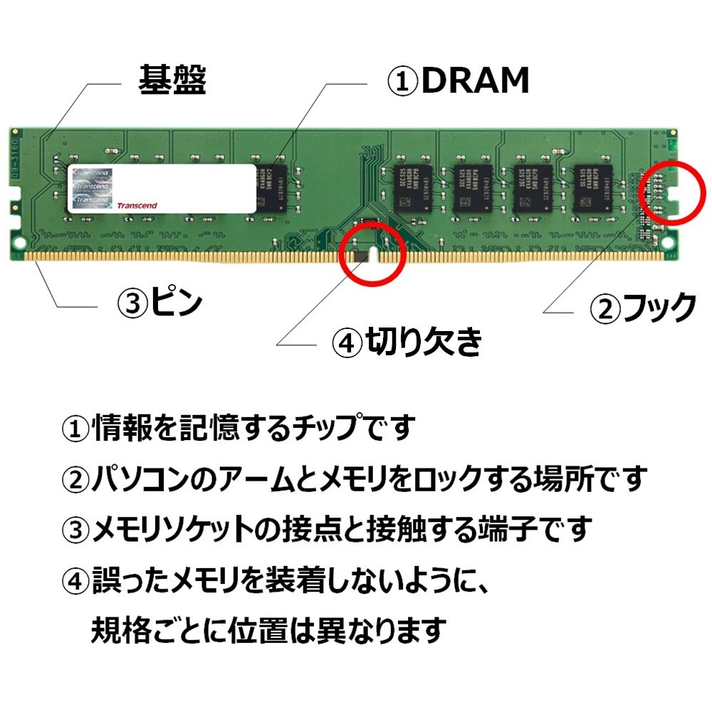 Amazon.co.jp: Transcend デスクトップPC用メモリ PC4-17000(DDR4-2133