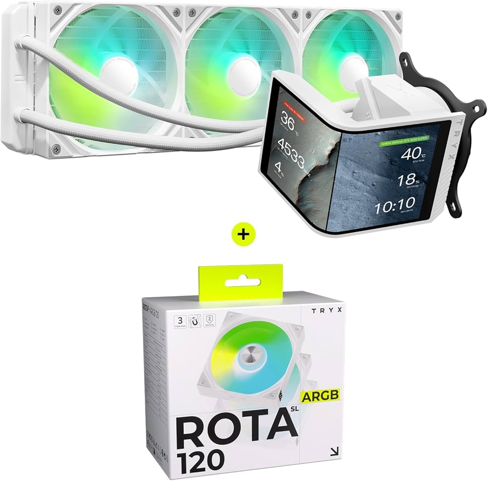 Amazon.com: TRYX Panorama 360 ARGB SE White Curved Screen 360mm