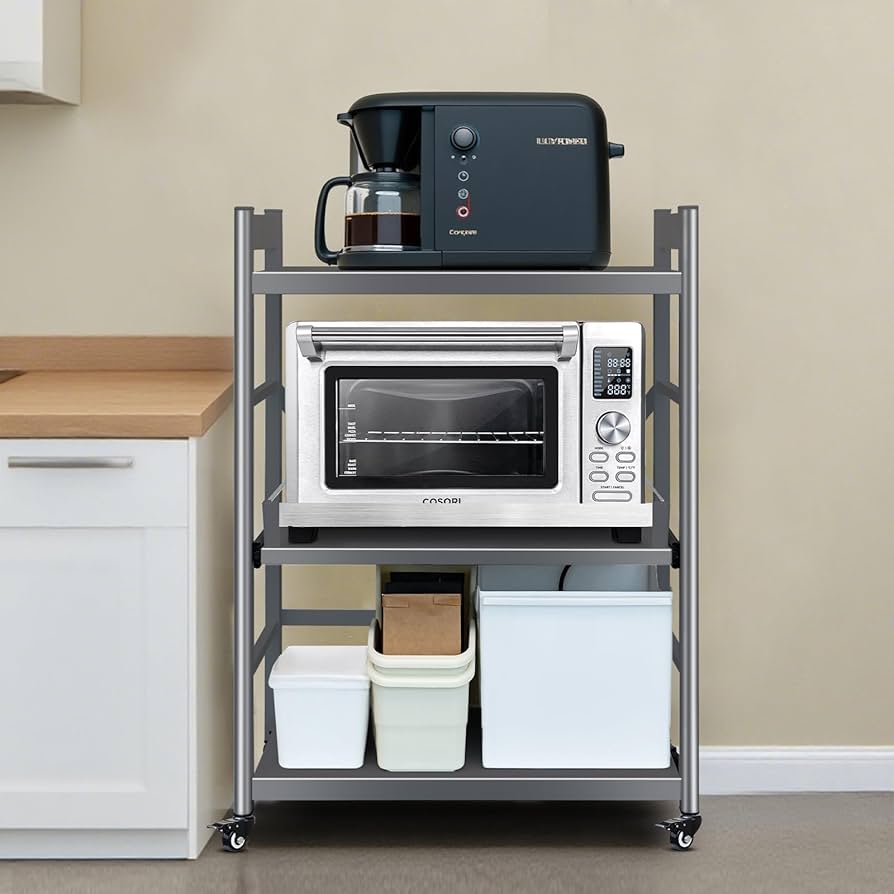 Amazon.co.jp: FaitLux キッチンラック スライド式棚板 レンジラック