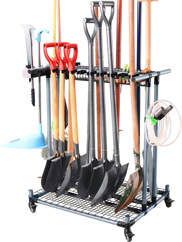Amazon.com: JGLDG Garden Tool Storage Rack with Wheels Heavy-Duty