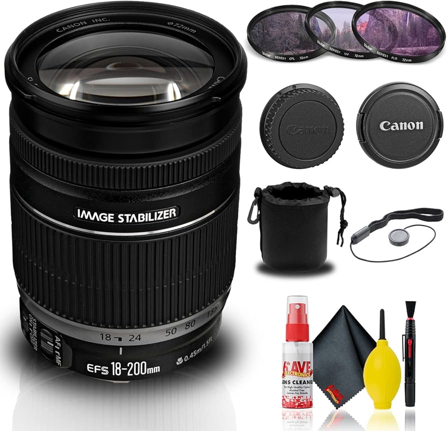 Amazon.com : Canon EF-S 18-200mm f/3.5-5.6 is Lens (2752B002) +
