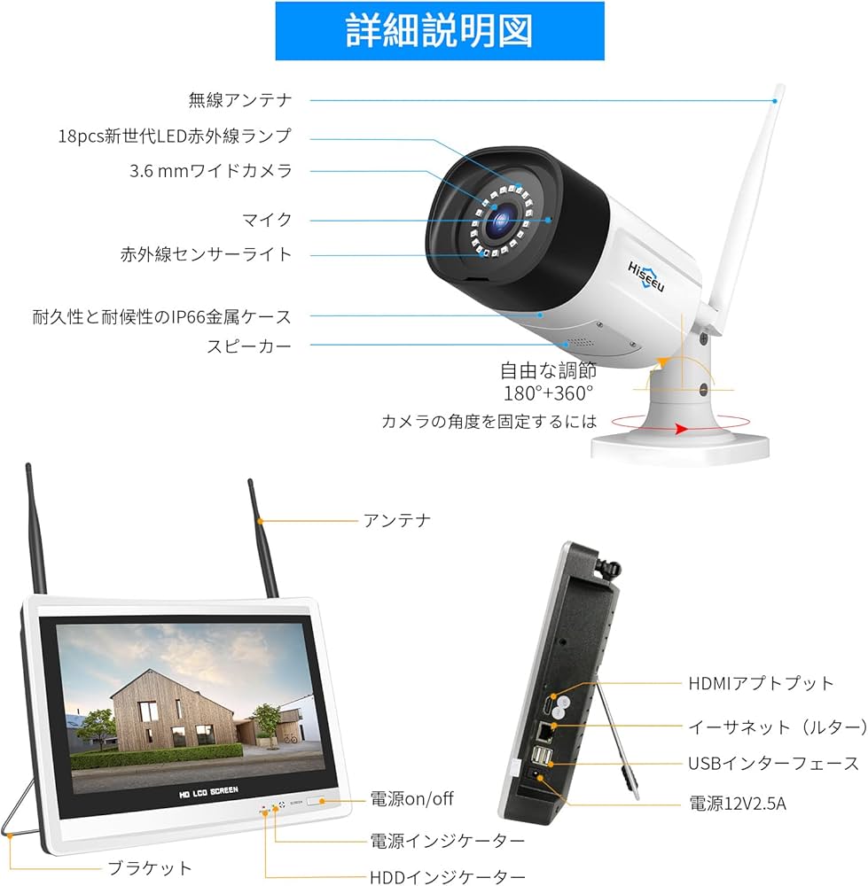 Amazon.co.jp: 【双方向の音声・防犯対策助成金あり】防犯カメラ