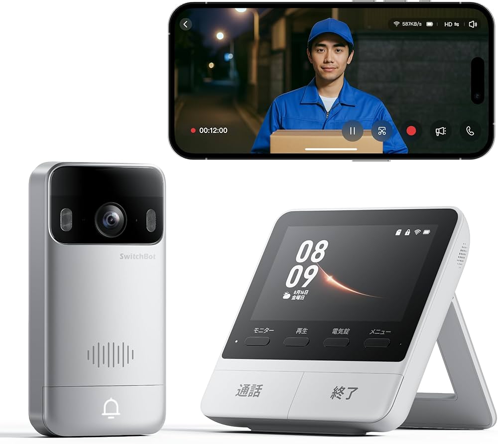 Amazon.co.jp: SwitchBot テレビドアホン カメラ付き インターホン
