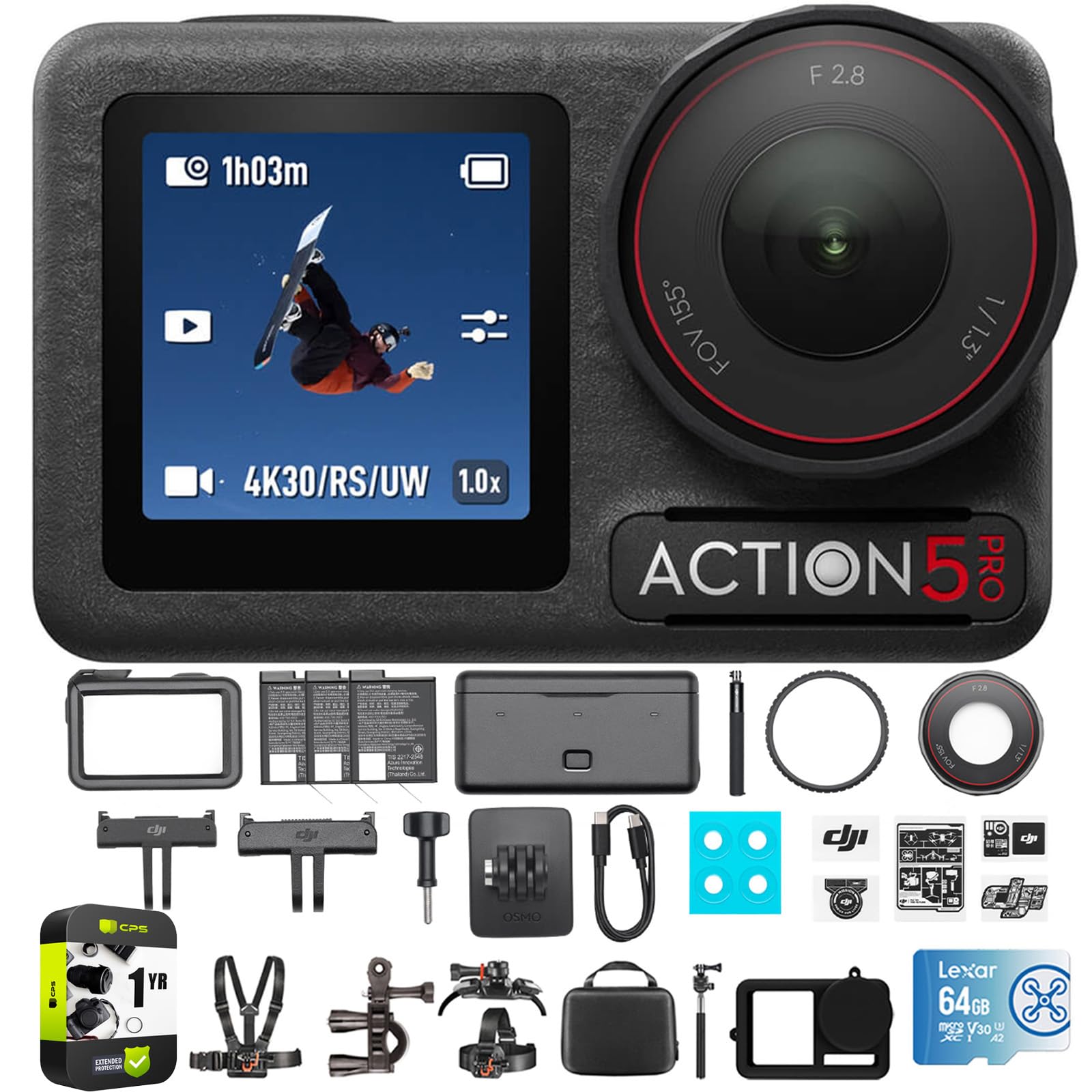 Amazon.com : DJI Osmo Action 5 Pro Adventure Combo, 4-Hour Battery