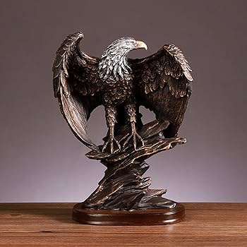 Amazon.co.jp: 鷲の像、鷲の飾り、白頭鷲の置物、ブロンズ樹脂の鷲の