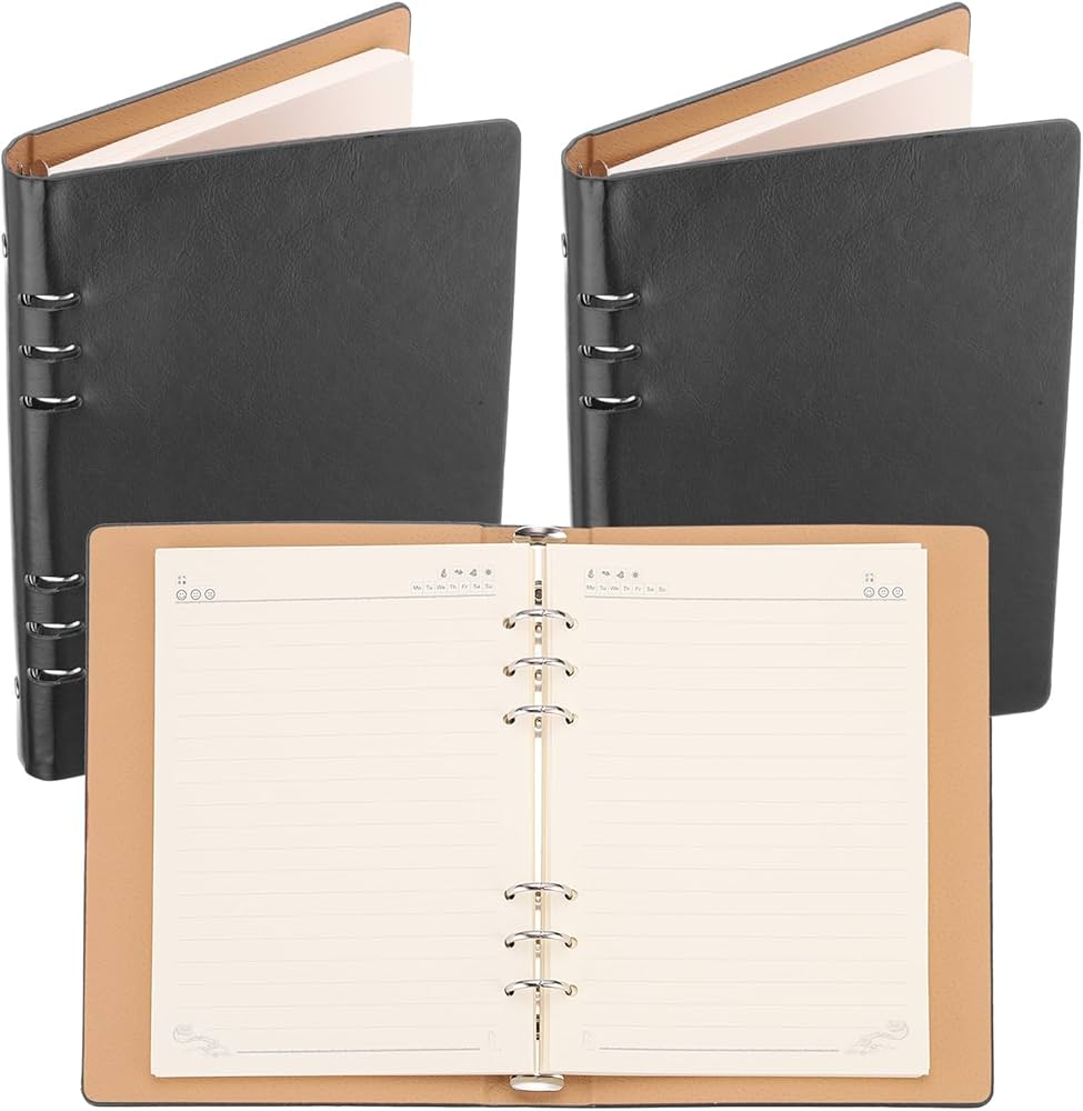 Amazon | PATIKIL 6リングバインダーカバー 2パックA5レザーノート