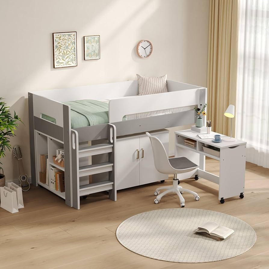 Amazon.co.jp: システムベッド シングル 大容量収納 学習机 子供 大人