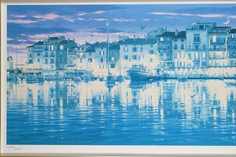 Amazon.co.jp: 真作 笹倉鉄平「サントロペ」限定リトグラフポスター 画