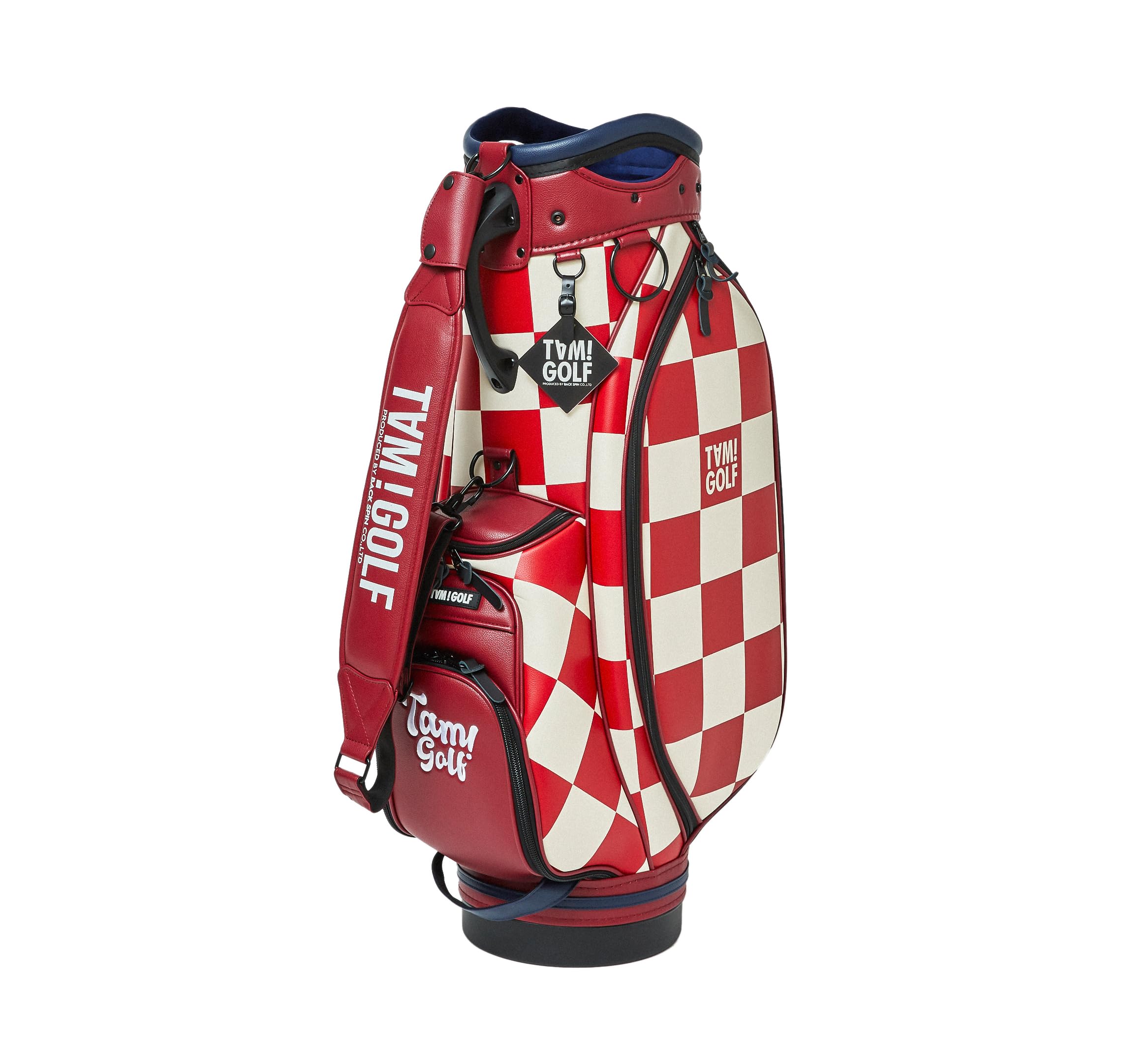 Amazon | TAM!GOLF チェック柄キャディバッグ カートタイプ 9インチ