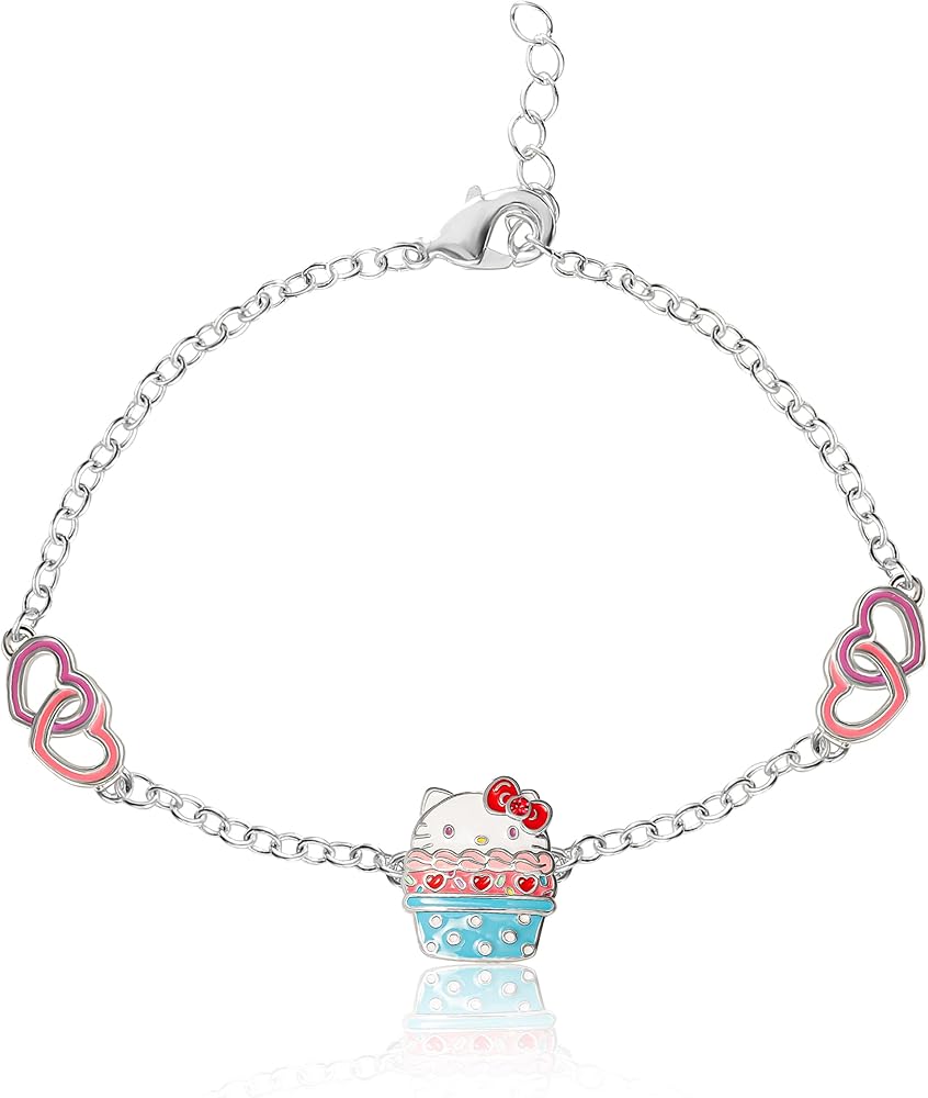 Amazon.com: Hello Kitty Cupcake Bracelet for Women, 6.75