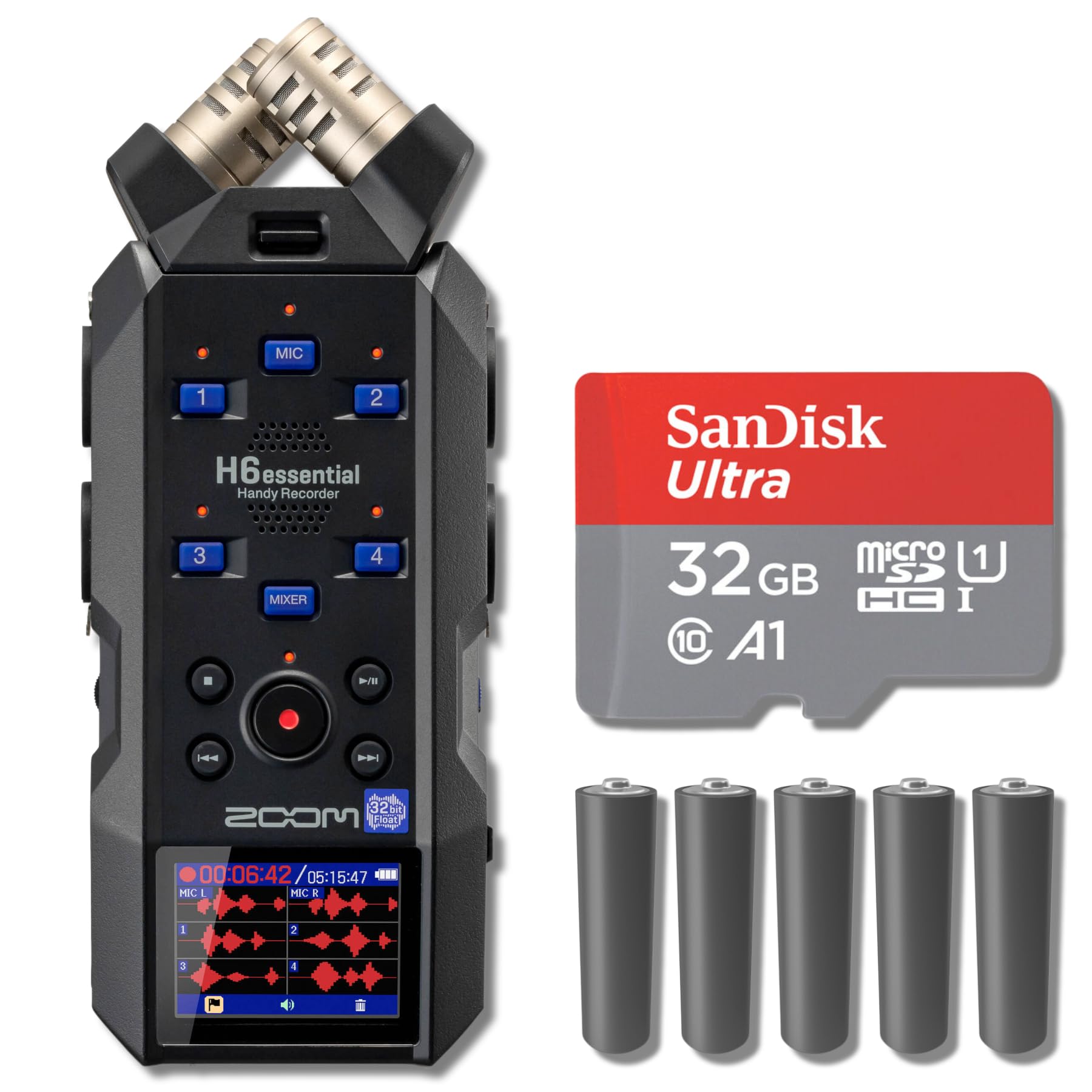 Amazon.com: Zoom H6essential 6-Track 32-Bit Float Portable Audio