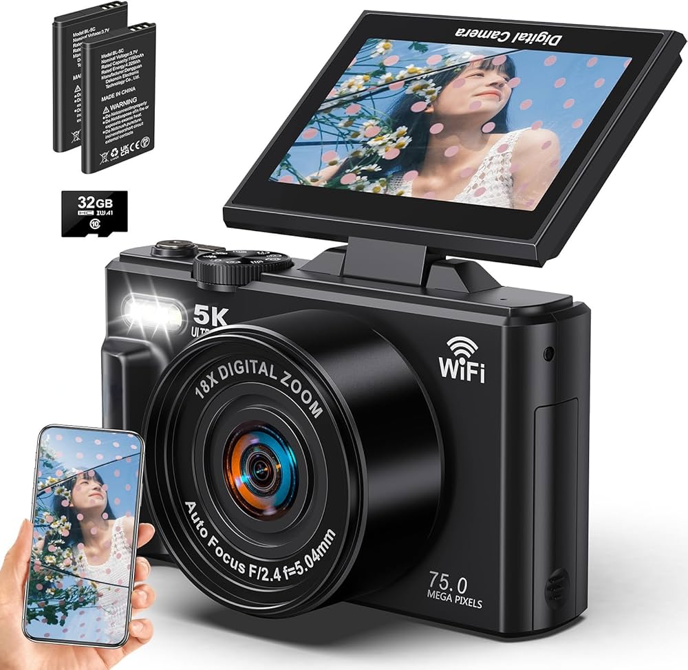 Amazon | Beho デジカメ 5K録画 デジタルカメラ スマホに送れる 7500万