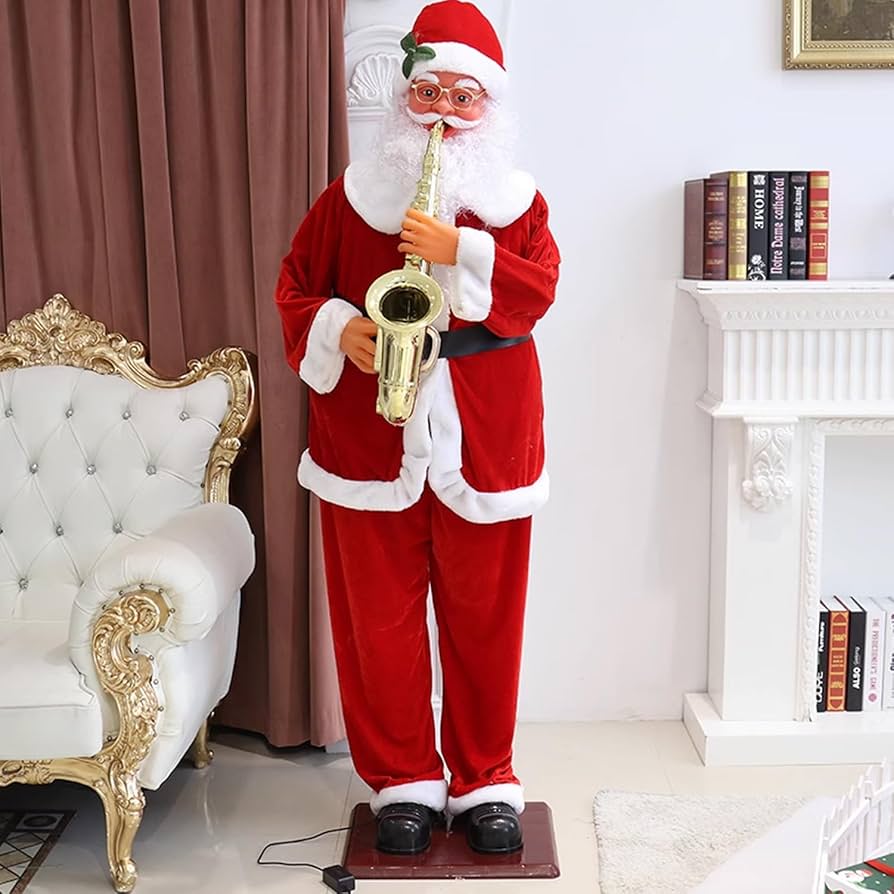 Amazon.co.jp: MOFGOE サックスミュージックサンタ、等身大電動