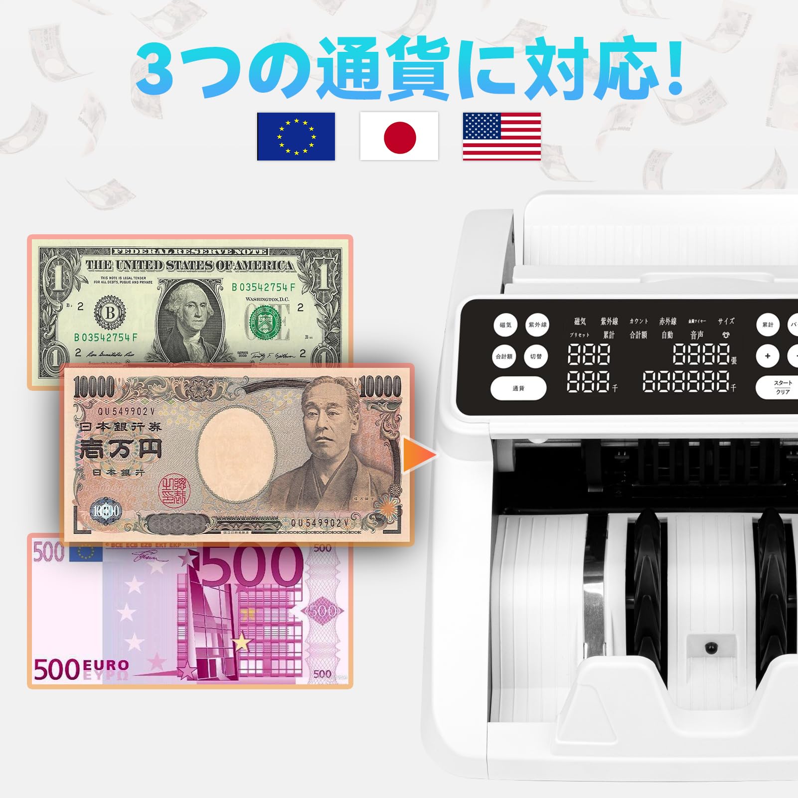 Amazon | 紙幣カウンター【2025新紙幣対応・日本専用】マネー