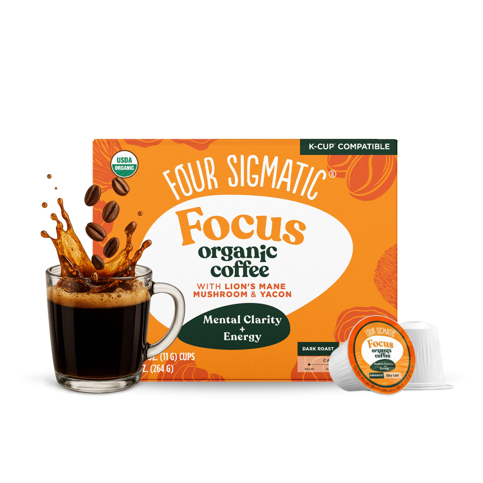 Amazon.com: Four Sigmatic Mushroom Coffee K-Cups | Organic Dark