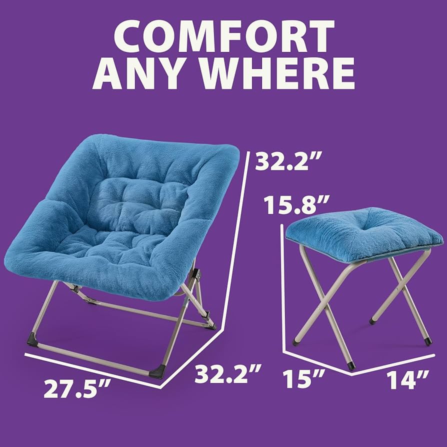 Amazon.com: OAKHAM Comfy Chair for Adults, Soft Faux Fur Folding