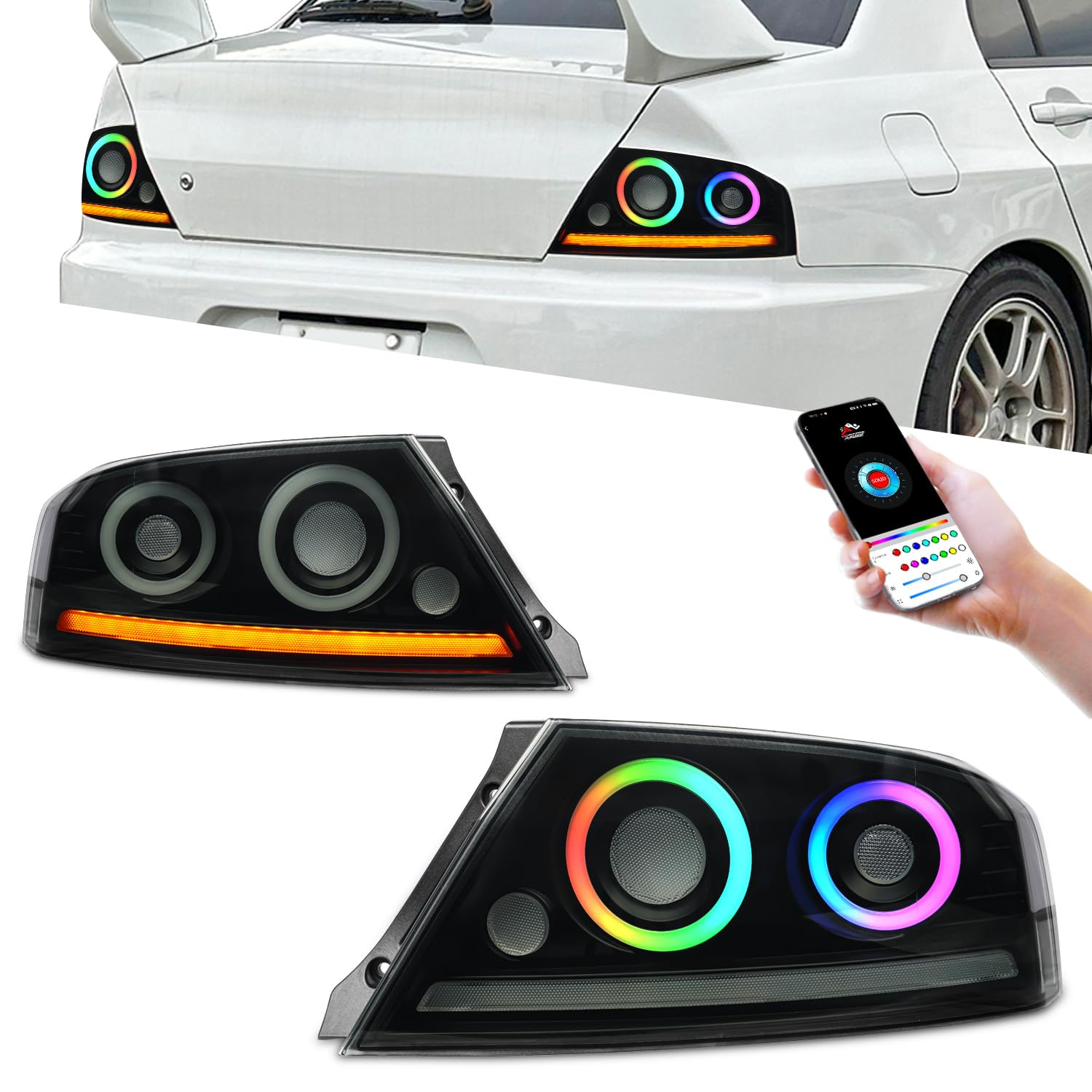 Amazon | Archaic ランエボ 7 8 9 テールランプ CT9A型 リアライト RGB