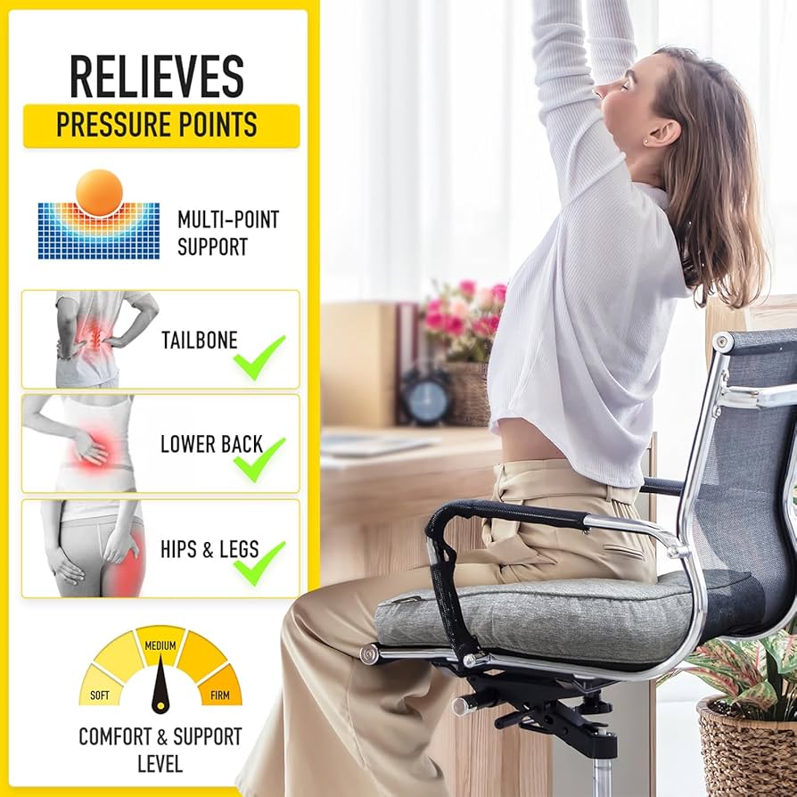 Amazon.com: SUNROX LokGrip Non Slip Gel Memory Foam Chair Cushions