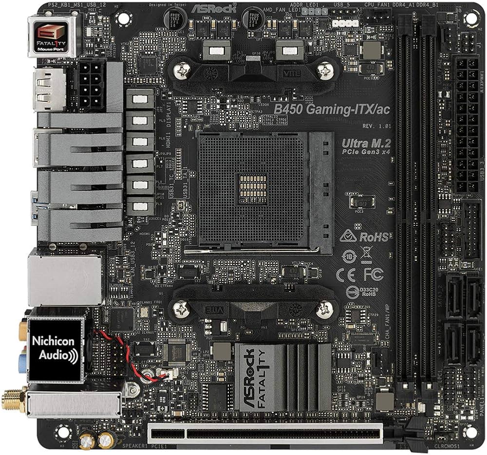 Amazon | ASRock マザーボード Fatal1ty B450 Gaming-ITX/ac AMD Ryzen