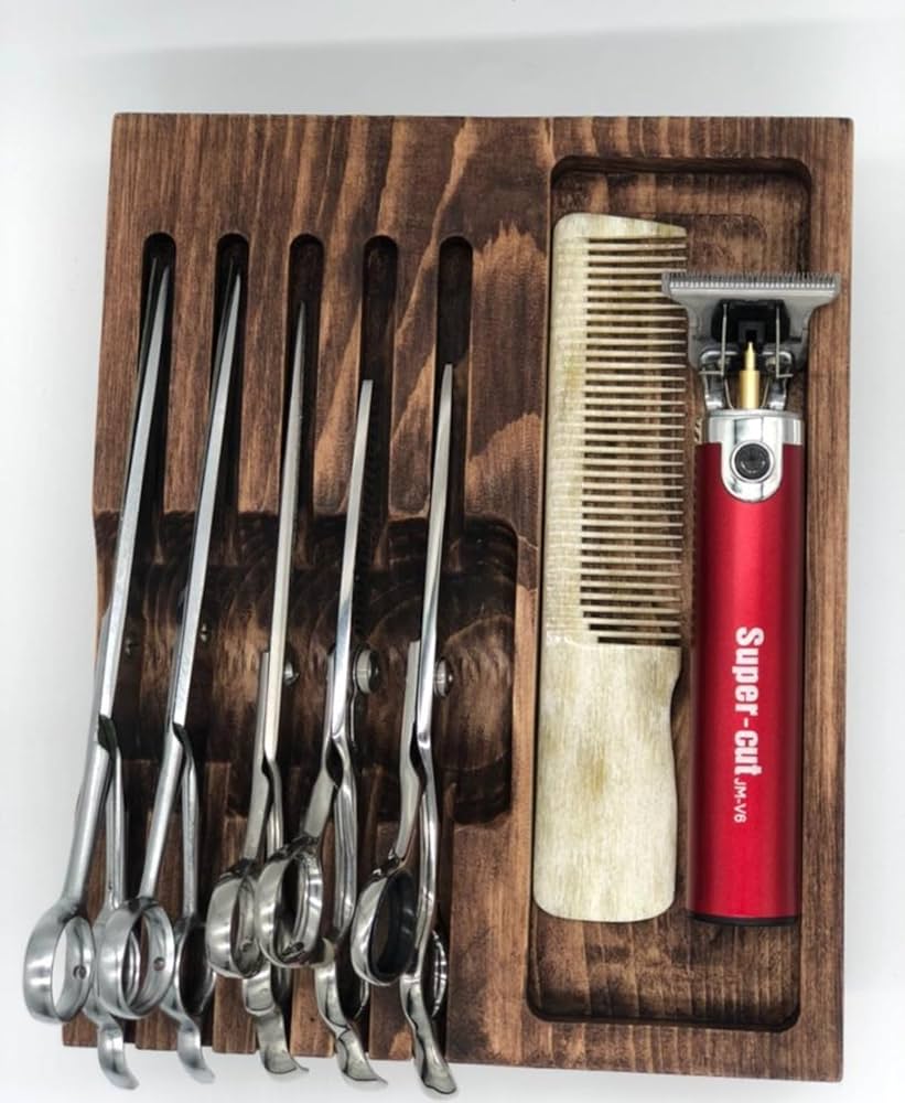 Amazon.co.jp: 【Tenn's shop】木製 シザースタンド シザートレー