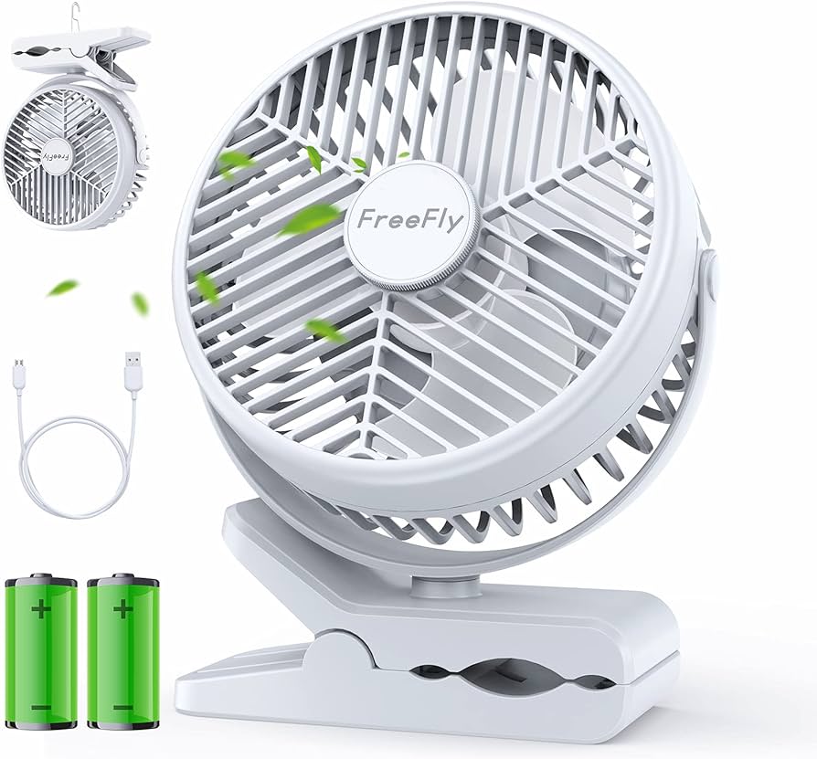 Amazon | 【10000mAh電池内蔵】FreeFly 充電式クリップ扇風機 卓上