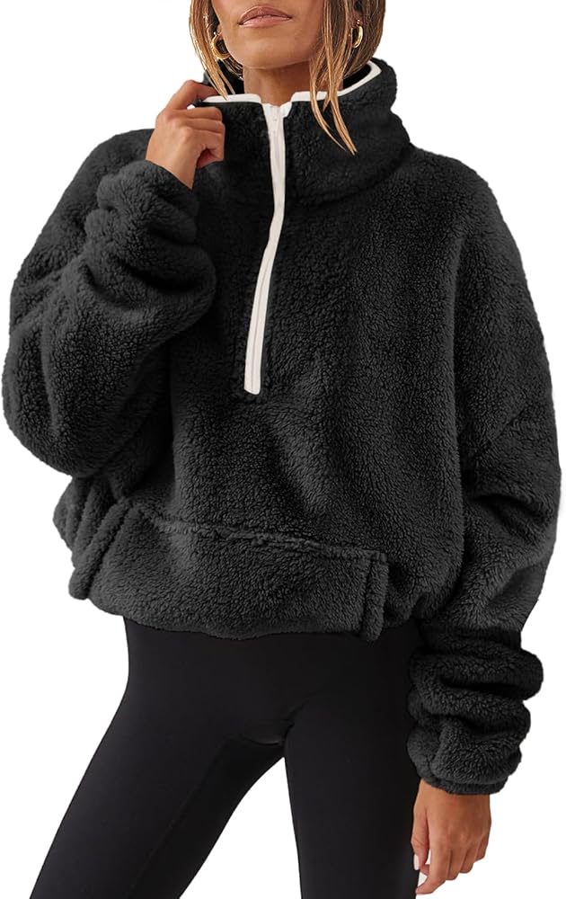 ANRABESS Sweatshirt for Women Zip Up Hoodies Cropped Pullover