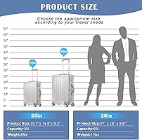 Amazon.com | DOMINOX All Aluminum Carry On Luggage Hard Shell