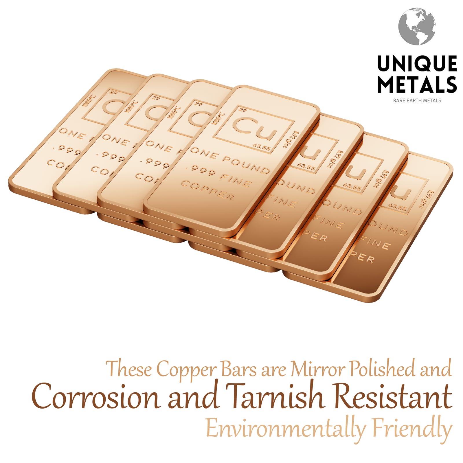 Amazon.co.jp: Unique Metals 1ポンド 銅バー地金 ペーパーウェイト