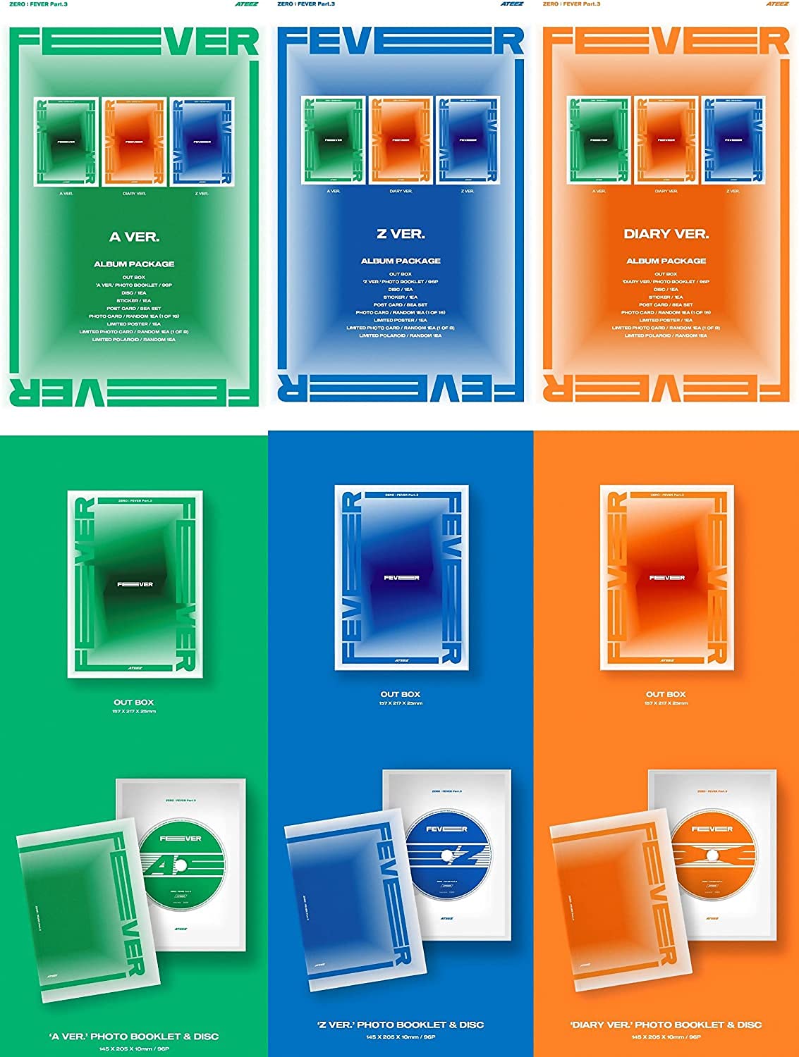 Amazon.com: Genie Music ATEEZ - Zero : Fever Part.3 [Random ver