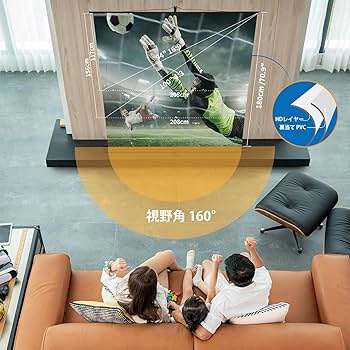 Amazon | プロジェクター スクリーン、引き上げ式、スクリーン