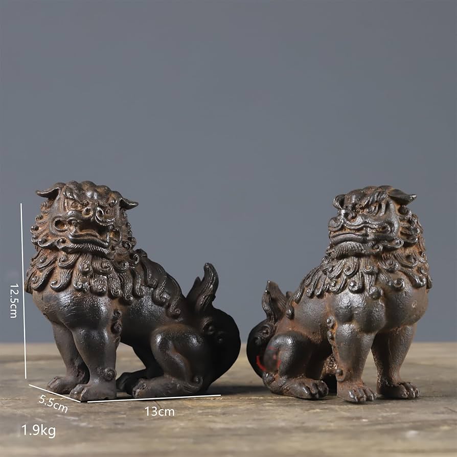 Amazon.co.jp: 狛犬 獅子 一対 シーサー 置物 玄関 風水グッズ 厄除け