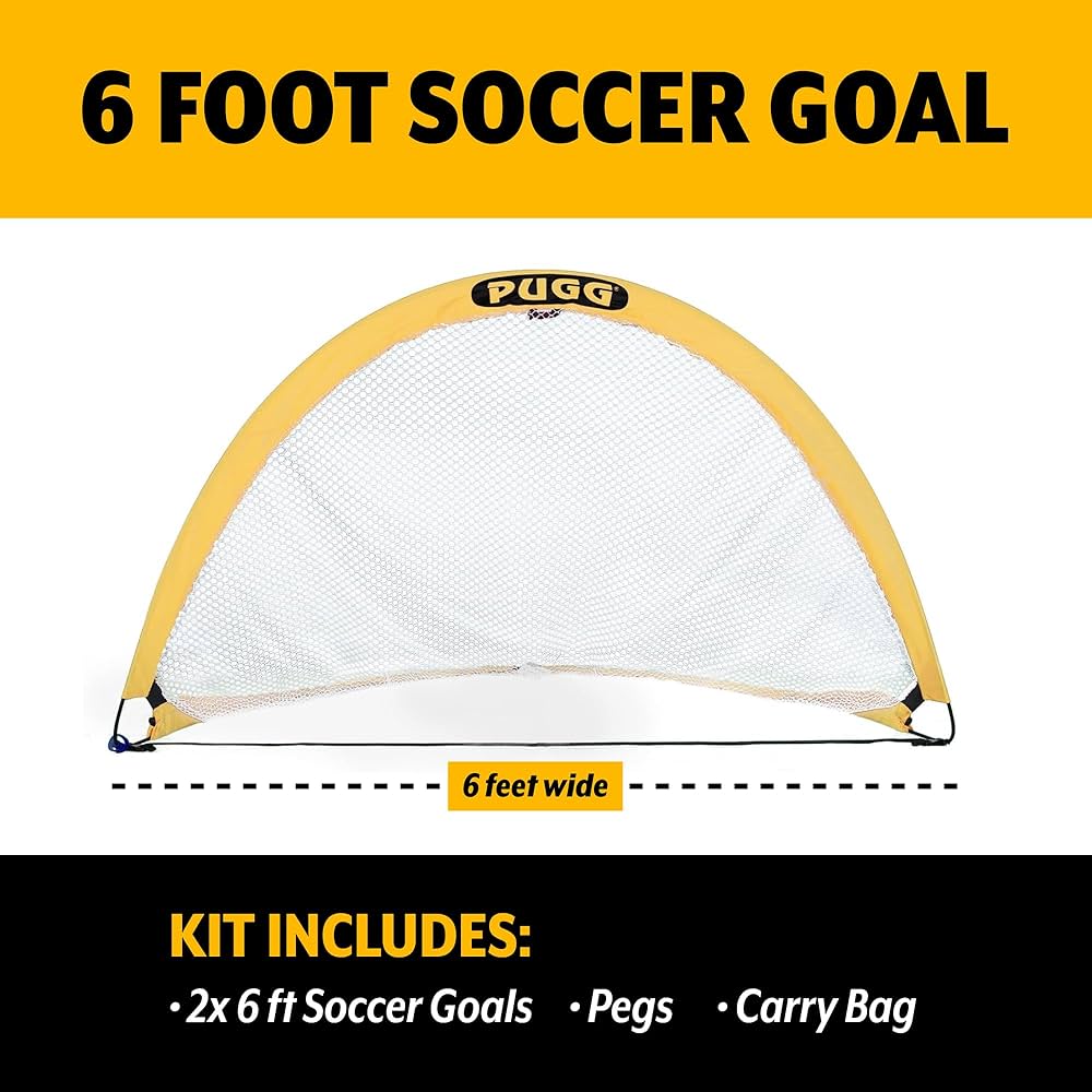 Amazon | PUGG 6フィート ポップアップサッカーゴール、ポータブル