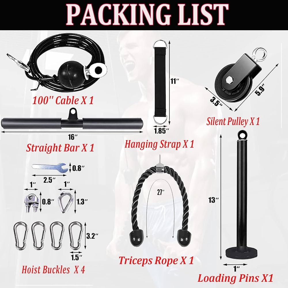 Amazon | プーリーケーブルマシン LAT ラットプルダウン ケーブル