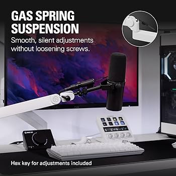 Amazon.com: Elgato Wave Mic Arm Pro White - 360° Rotatable Low