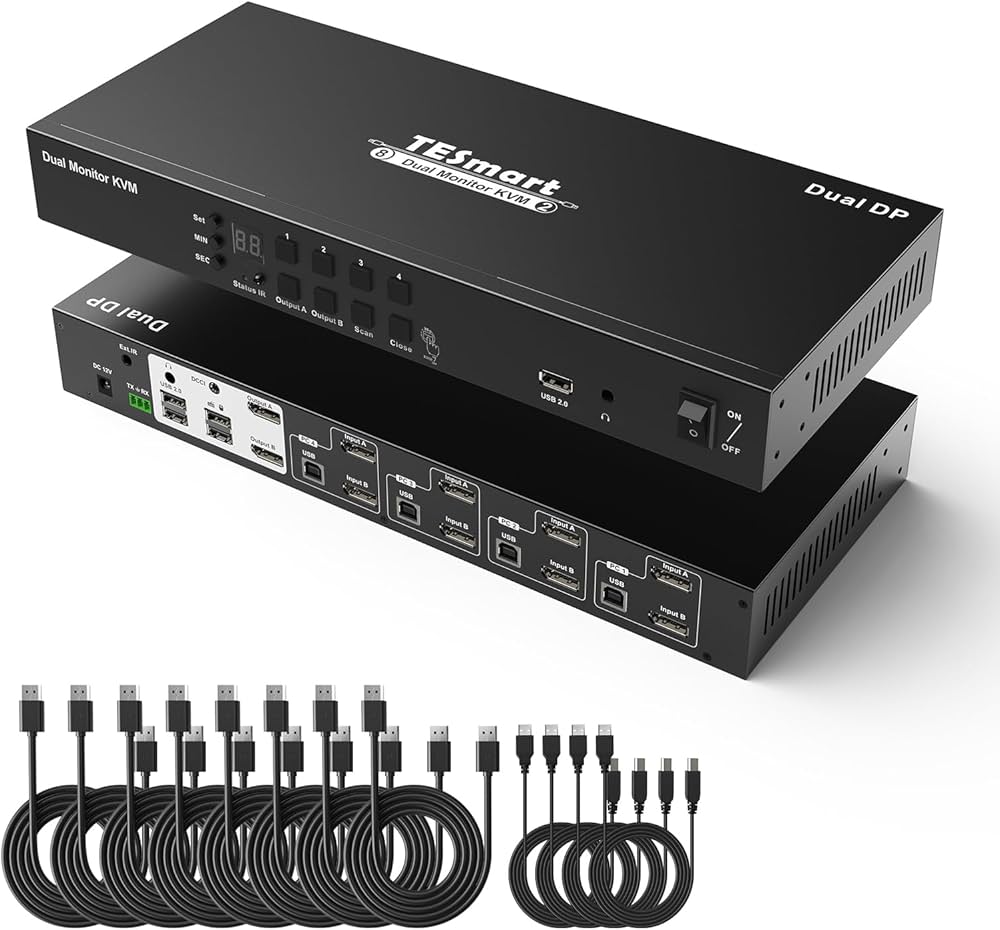 Amazon.co.jp: TESmart KVMスイッチ 4入力2出力 DisplayPort 4ポート