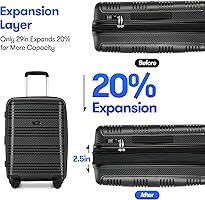 Amazon.com | GinzaTravel 3 Piece Expandable Luggage Sets PP