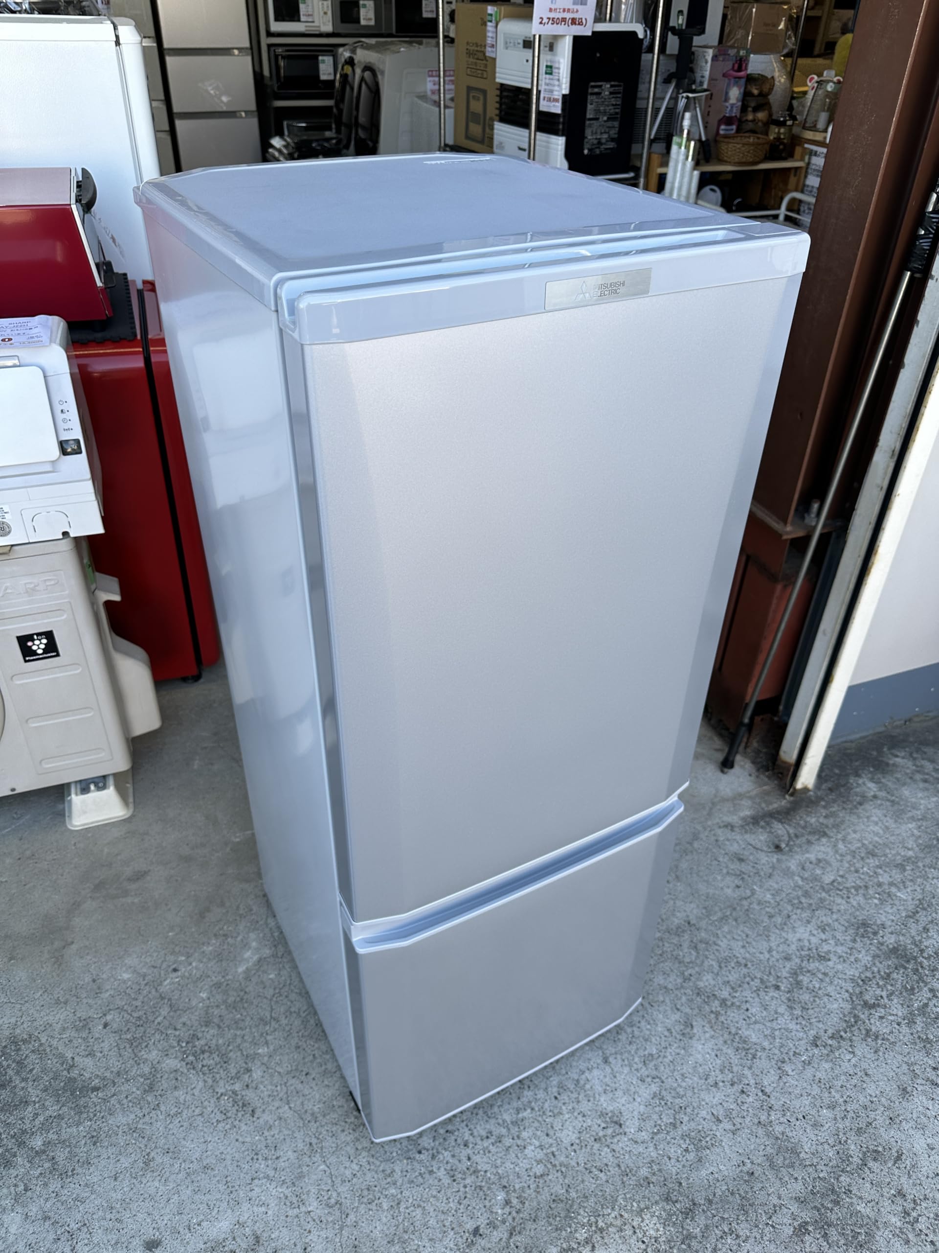 Amazon.co.jp: MR-P15D-S(シャイニ-シルバ-) Pシリ-ズ 2ドア冷蔵庫 右