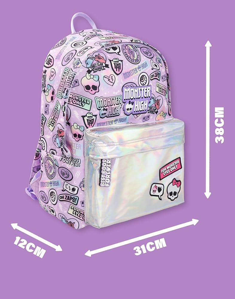 Amazon.com | Monster High Girls Backpack | Pink & Silver Rucksack