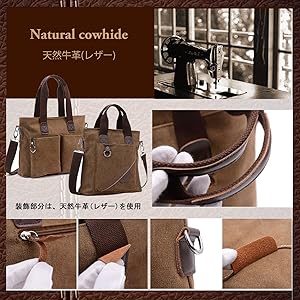Amazon.co.jp: Dxyizu 2wayキャンバストートバッグ ブラウン