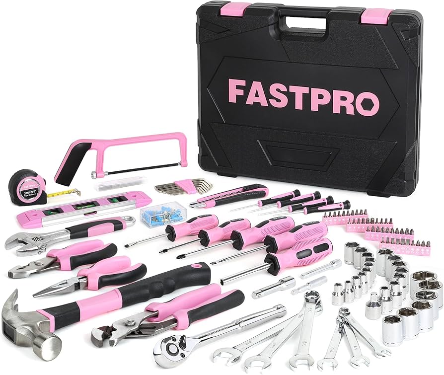 Amazon.com : FASTPRO 198-Piece Pink Tool Set, Household Repairing