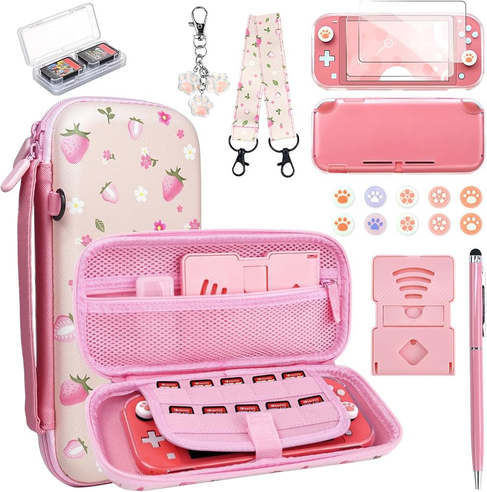 Amazon.com: FIWWAT Switch Lite Case Carrying Case- 19 in 1 for