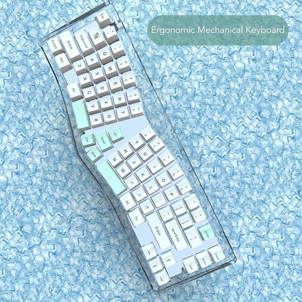 Amazon | ワイヤレス人間工学キーボード、分割メカニカルキーボード 72