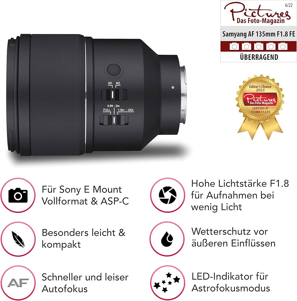 Amazon.co.jp: SAMYANG 単焦点レンズ AF 135mm F1.8 FE ソニー α E