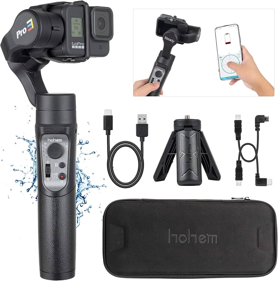 Amazon | hohem Pro3 アクションカメラ用 IPX4防水 ジンバル 3軸