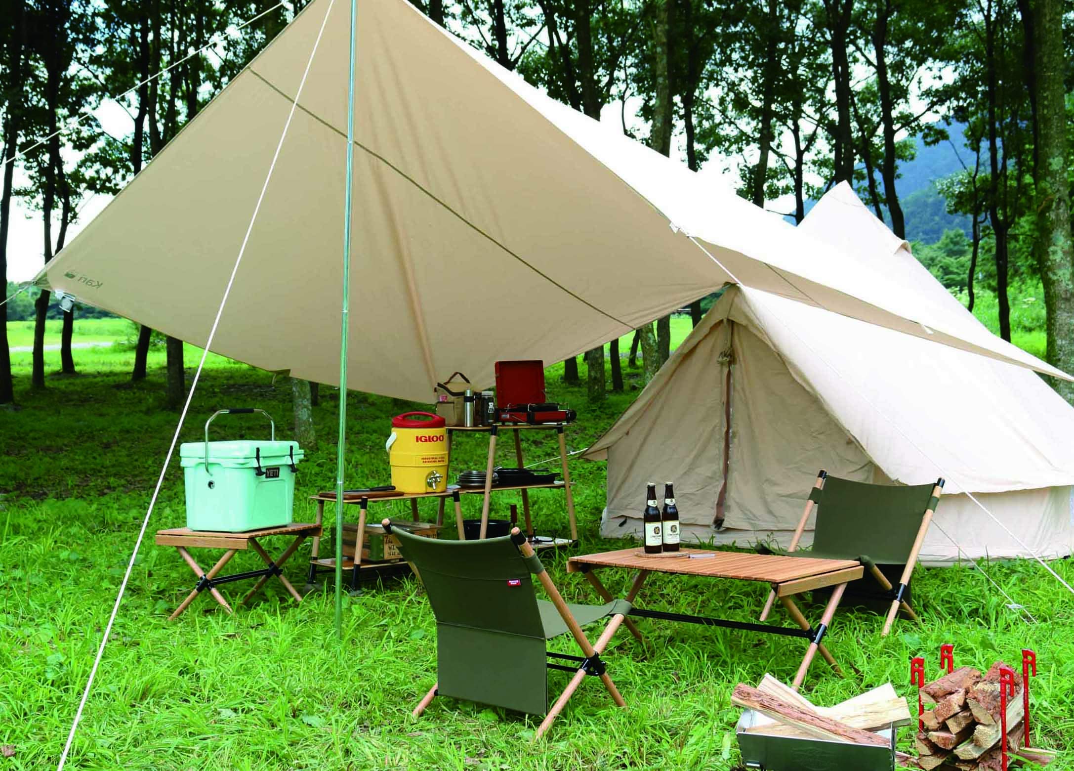 Amazon.co.jp: ハングアウト ポール ローテーブル 90x45cm 収納ケース