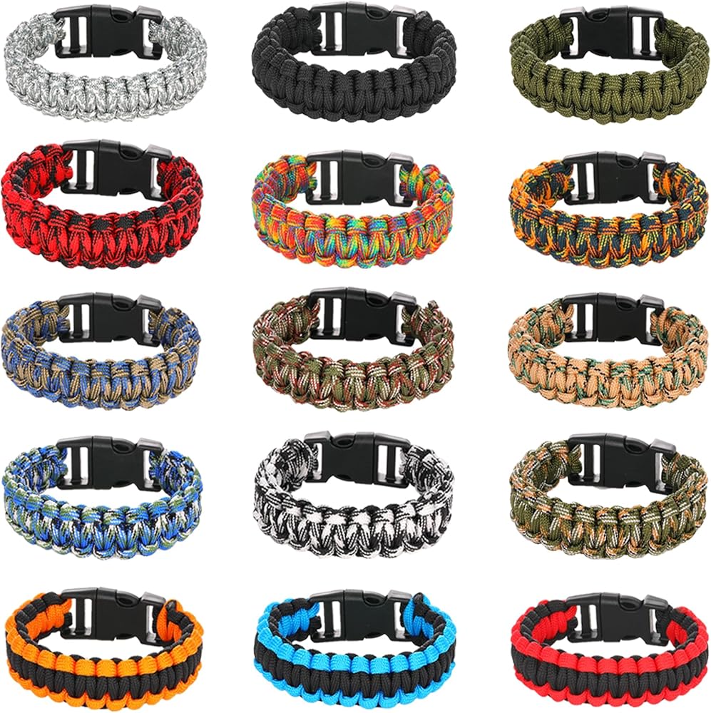 Amazon.com: JGUF 15 PCS Paracord Bracelets for Men (No Whistle